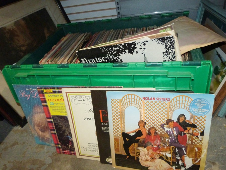 Large quantity of long-playing records to include church music, dance music, the Nolan Sisters,