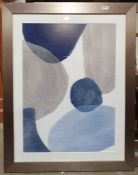 Three modern abstract prints and a mirror (4)