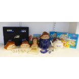 Tetley's storage box, Tetley's biscuit box, assorted Tetley puzzles, games, collectables, etc.