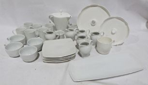 Seven boxes of assorted ceramics to include white M & S and Andante Square, ceramic mugs,