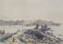 After Porget Lithograph scene of Hong Kong together with two further (3)