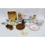 Part tea service Evesham style, a Wedgwood Wild Strawberry vase, assorted ceramics, an Aynsley