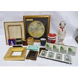 Assorted collectables, a ceramic biscuit barrel, celebrating Hong Kong Independence and two frames