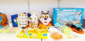 Kellogg's collectables to include a large Tony the Tiger storage jar, bowls, ceramic jars, bath