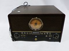 Vintage style compact disc player with radio and USB turntable, with Insignia GPO