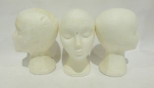 Three polysterene heads for display