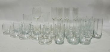 Four boxes of assorted glassware to include tumblers, wines, champagne flutes, brandy balloons,