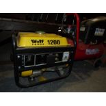 Wolf Power 1200 generator and a Nu-Tool Air Compressor, 7 amps, on wheels