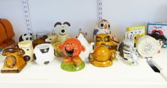 SpongeBob SquarePants, Wade in original box, a Gromit money box, Mr Man money box, Bambi money box