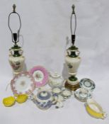 Quantity of assorted glassware to include, wines, tankards, tumblers etc., various table lamps to