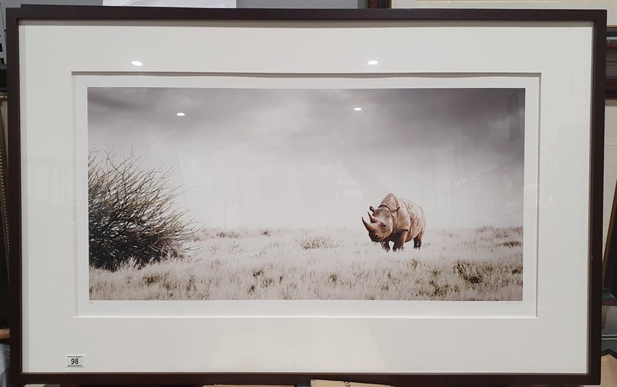 Martin Osner (1963- ) Fine Art Photography Limited edition print Rhinoceros in the bush, No. 2/20, - Image 6 of 8