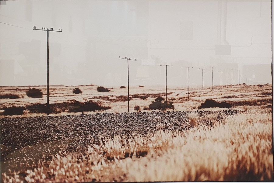 Photographic print titled 'Country Road' and signed indistinctly in pencil 'Martin(?)', 48cm x 70cm