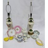 Quantity of assorted glassware to include, wines, tankards, tumblers etc., various table lamps to