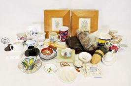 Four boxes of various china and glass items to include a pair of J&G Meakin 'Poppy' pattern lidded