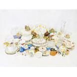 Box of various china and glassware to include five Lilliput Lane ornaments, a Royal Albert 'Old