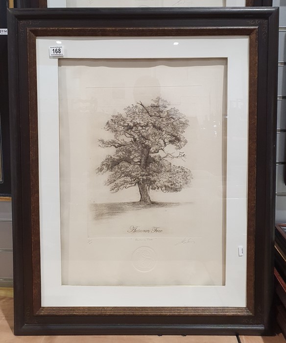 Set of four limited edition etchings depicting a tree through the seasons, each titled in pencil and - Image 4 of 9