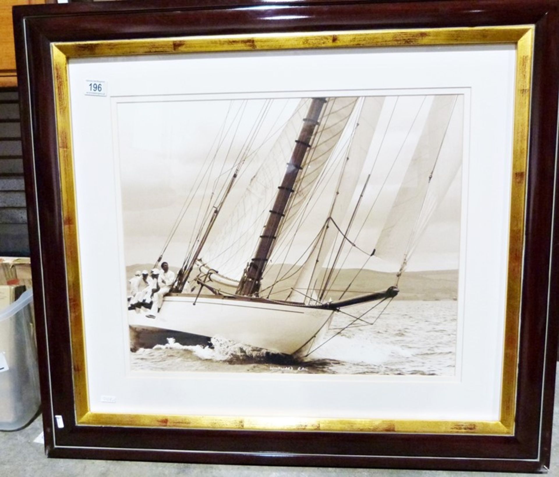 Two framed and glazed photograph prints of yachting scenes, titled "Ready About" and "Windward - Image 2 of 2
