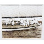 Two framed and glazed photograph prints of yachting scenes, titled "Ready About" and "Windward