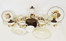 Three boxes of assorted china items to include a Myott part coffee service and Karlsbad