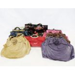 Box of various leather handbags
