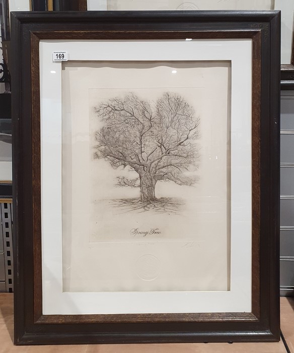 Set of four limited edition etchings depicting a tree through the seasons, each titled in pencil and - Image 6 of 9