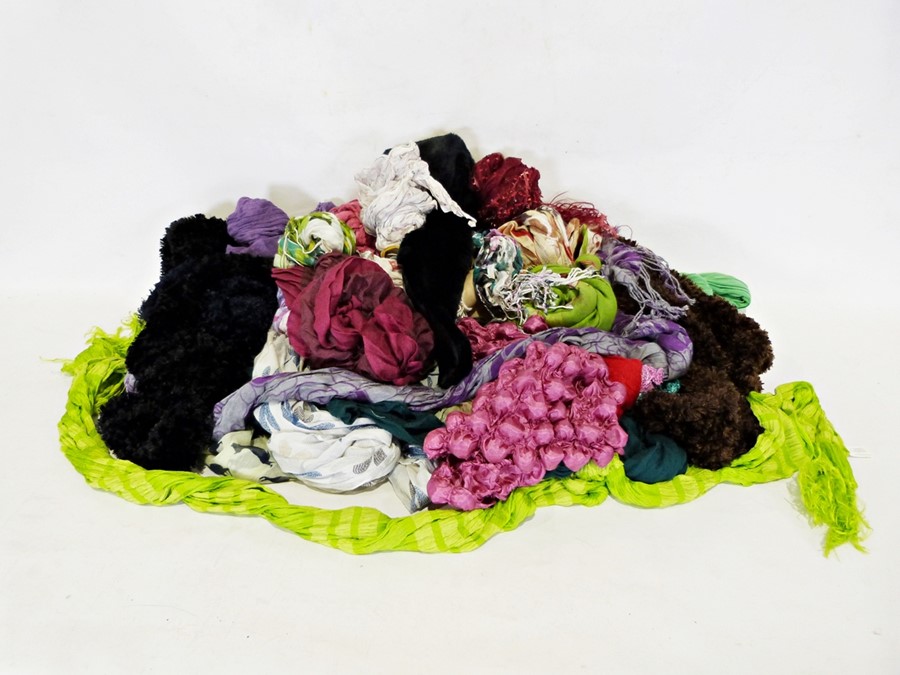 Two boxes of various textiles to include scarves, handbags, etc - Image 2 of 2