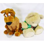Large stuffed Scooby Doo toy and a large teddy bear (2)