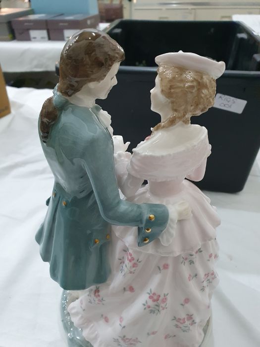 Collection of four Royal Worcester figurines to include 'Flirtation', 'The Tryst', 'The Proposal' - Image 14 of 22