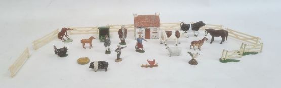 Painted farm animals to include examples by Britains, and J Hill and Co etc