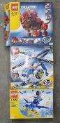 Three Lego sets including Lego Creator 4995, Creator 4892, Inventor 4090