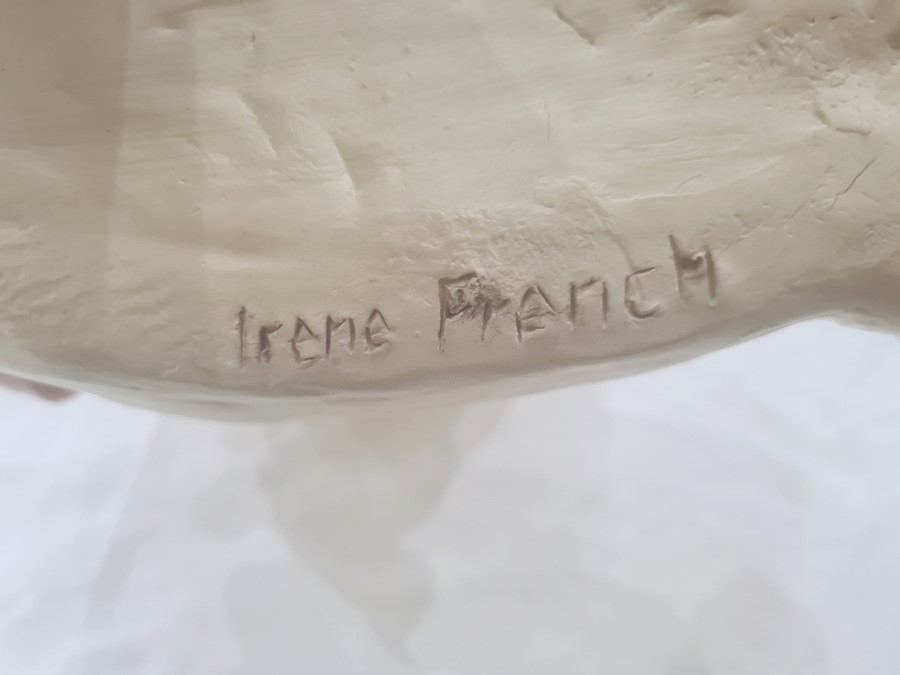 Ceramic sculpture of a horse's head by Irene French, incised signature, 27cm high and a Leonardo - Image 2 of 3