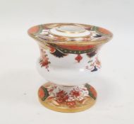 Spode inkwell circa. 1820 of vase form with ink and pen recesses on circular pedestal foot decorated