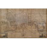 Reproduction C & J Greenwood 'Map of London', modern print 96 x 151 cm