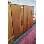 Mid century design bedroom suite comprising large two-door wardrobe, narrow two-door wardrobe and