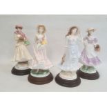 Royal Worcester 'The Four Seasons' figurines to include 'Winter', 'Spring', 'Summer' and 'Autumn' (