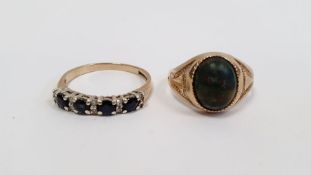 **** WITHDRAWN **** 9ct gold and four stone sapphire ring with diamond points, finger size M and a