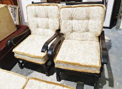 Two seat sofa and two single chairs (3)