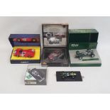 Box of assorted cars to include Minichamps Alfa Romeo Giulia, Minichamps model of a 7l Griffin,