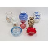 Selection of various glassware to include a Geoffrey Baxter Whitefriars glass bowl with internal