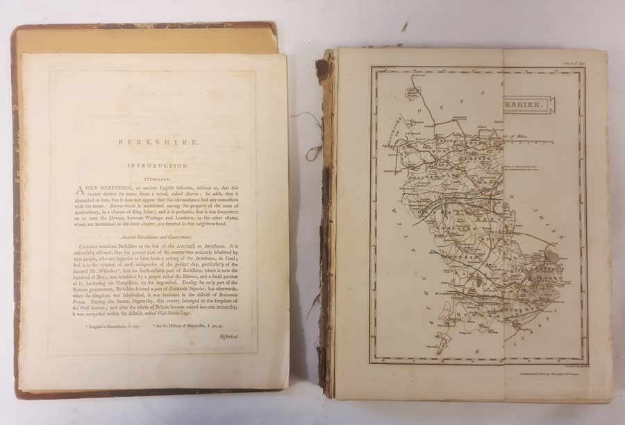 " Berkshire......." disbound, folding map printed T Cadell and Davies 1806 , other plates and - Image 2 of 12