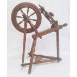 Turned wooden spinning wheel