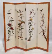 Four-fold screen in the Oriental taste, black ground with gilt decoration, 183cm high