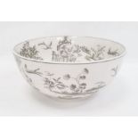 Large modern bowl by India Jane decorated with pagodas, trees etc.  30cm diameter