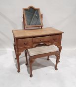 20th century oak chest of two short over three long drawers, a dressing table, a dressing table