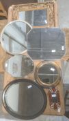 Six assorted mirrors (6)