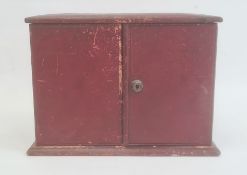 Victorian red leather travelling stationery case, the hinged cover and front revealing fitted