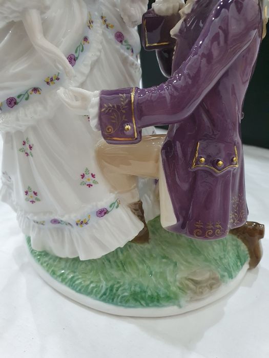 Collection of four Royal Worcester figurines to include 'Flirtation', 'The Tryst', 'The Proposal' - Image 18 of 22