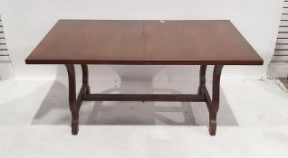 20th century extending rectangular dining table and six ladderback chairs (7)