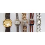 **** WITHDRAWN **** Gent's vintage 9ct gold wristwatch with rectangular dial, Roman numerals, the