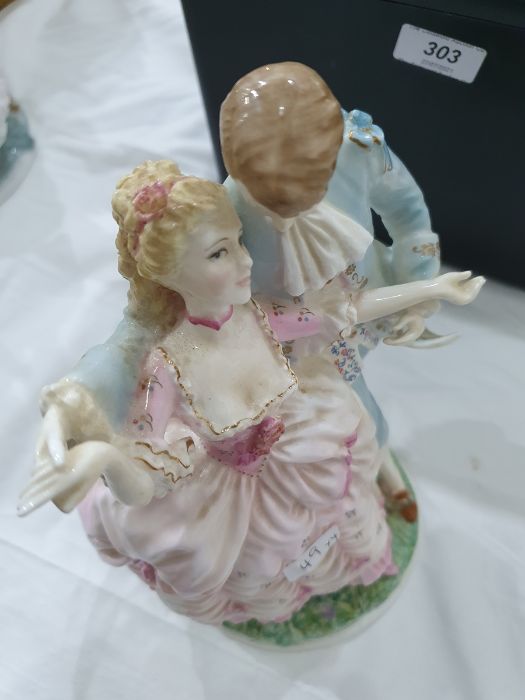 Collection of four Royal Worcester figurines to include 'Flirtation', 'The Tryst', 'The Proposal' - Image 22 of 22